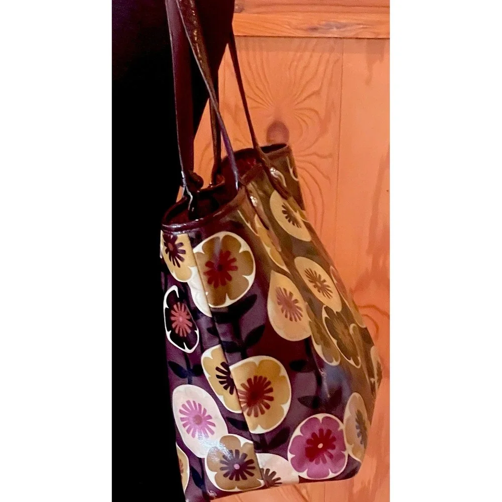 Brighton Retro Floral Coated Tote Bag Shoulder Purse & Matching Wallet Set⁠